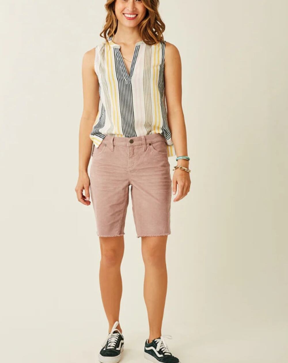 CARVE DESIGN Women's Oahu 10" Shorts Size 2 Pink Beige Corduroy Stretch NWT